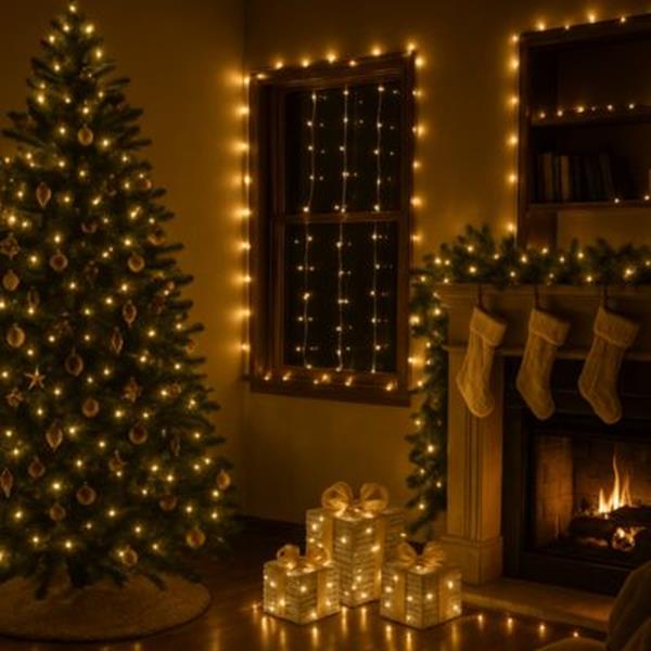 Série fios de Luzes Natal LED Interior Cabo em PVC
